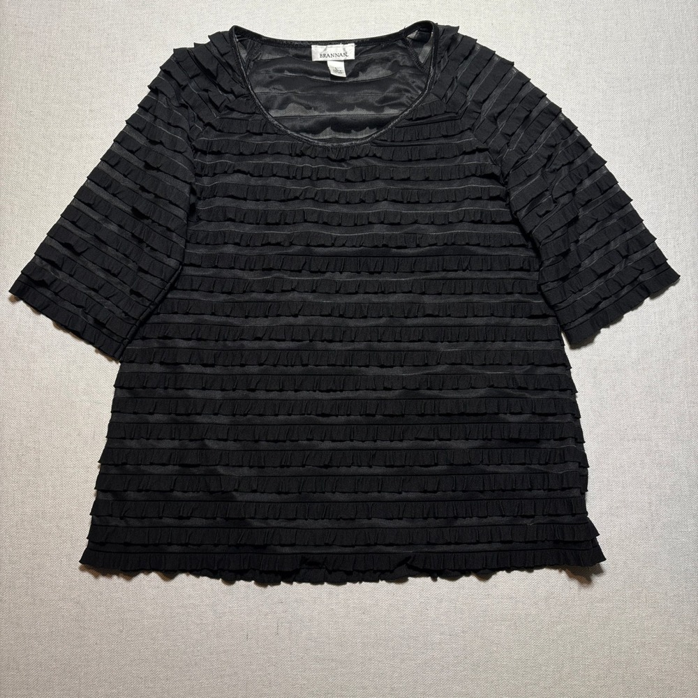 Brannan Y2K Sheer Ruffle Tiered Top Womens‎ Size Large